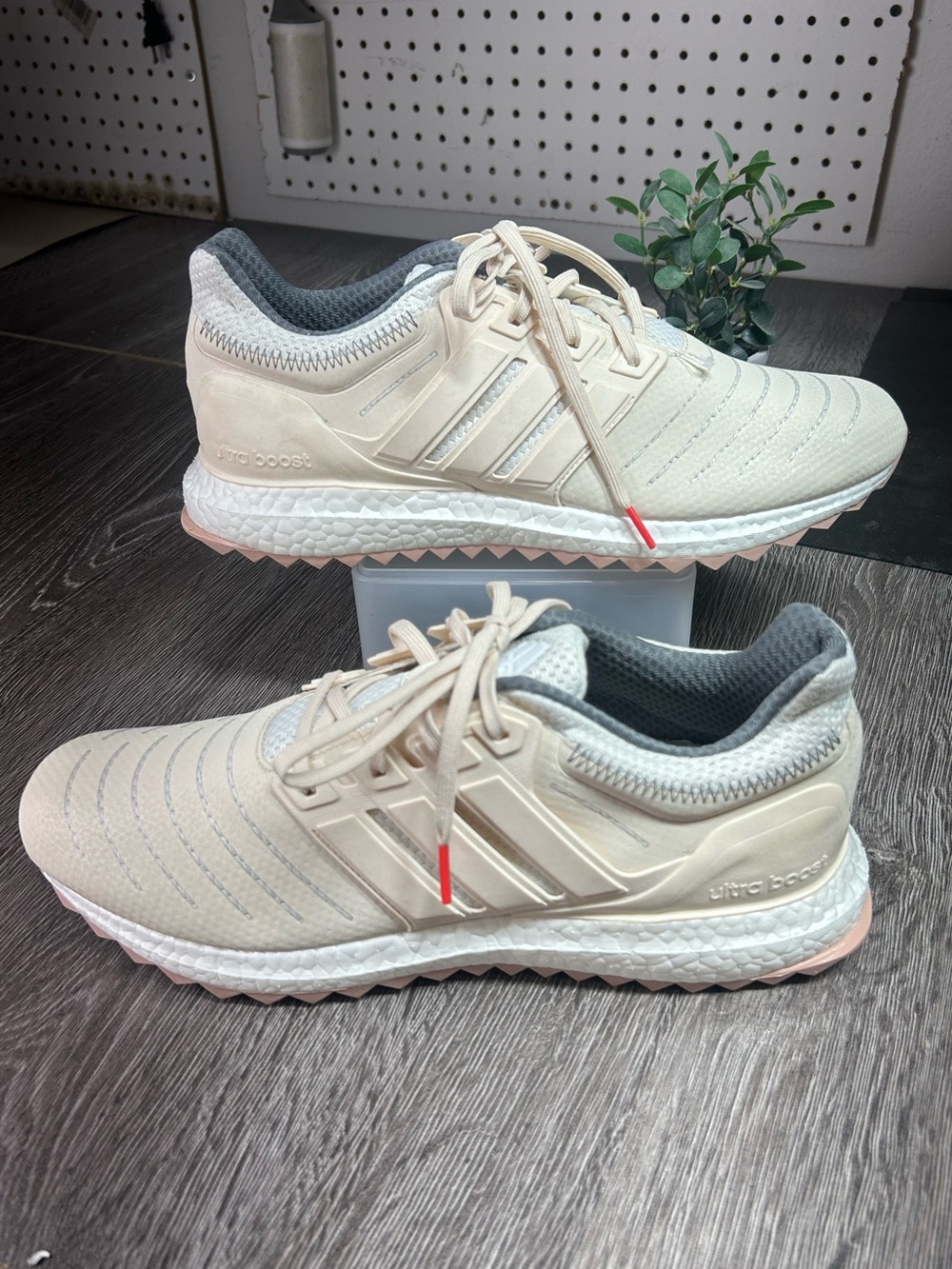 adidas men’s ultraboost DNA 22 Cream and Gray Sneakers